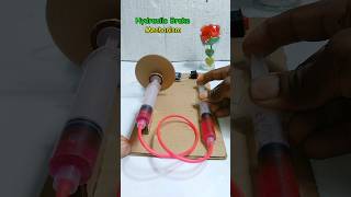 Hydraulic Break Mechanism • Dc Motor | #hydraulic #science #mechanism #youtubeshorts