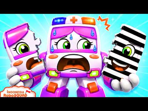 Palsu vs Asli | Di Mana Wajah Ambulans? | Belajar Bagian Tubuh | Robosquad Bahasa Indonesia