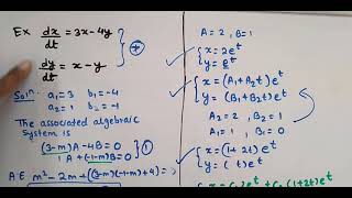 System of differential equation Case 2) repeated roots