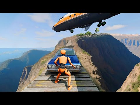 Falling From A Wooden Bridge On Beamng Drive