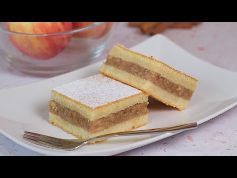 Old fashioned apple cake with measuring cups. Our mothers made it all the time.