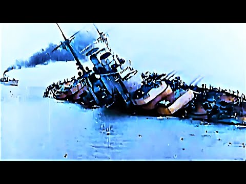 Sinking of Austrian Battleship WW1 footage (1918)(in color, edited, restored in 4K)