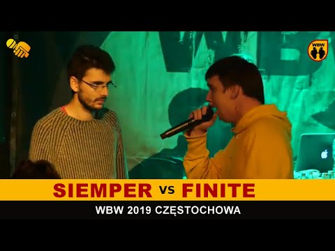 Siemper 🆚 Finite 🎤 WBW 2019 Częstochowa (freestyle rap battle)