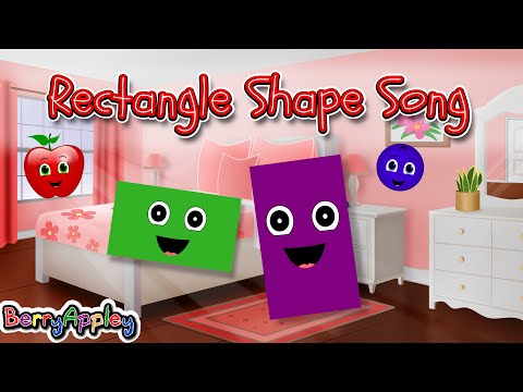 Rectangle Shape Song | Learn Shapes, Colors, Counting | BerryAppley | Kids Songs