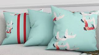 Декоративная подушка «942149» белый, бордовый — видео о товаре