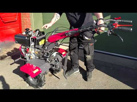 9HP Diesel Tiller Starting Procedure 1100BE-6 Rotavator Tractor Tiller - How-To from Titan Pro