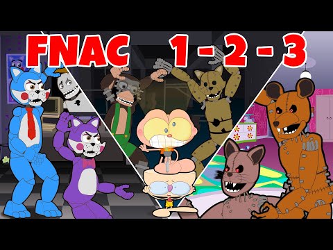 Maratona Mongo e Drongo em Five Nights at Candy's 1 2 e 3 - FNAC 1, FNAC 2 e FNAC 3. Desenho Animado