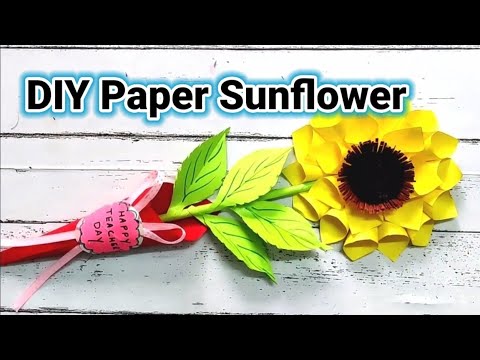 DIY Paper Sunflower🌻| DIY Flower BOUQUET | Teacher’s Day Special| Rashi Aggrawal