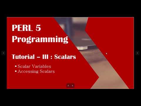 PERL Tutorial - III | PERL for Beginners | Perl Scalar Variables