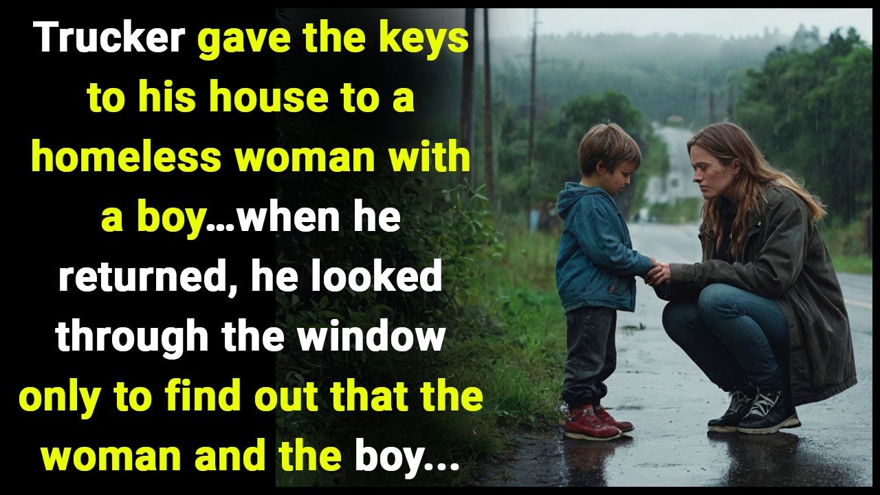 A trucker gave the keys to his house to a homeless woman with a boy…when he returned he was shocked