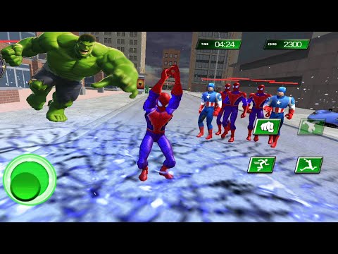 Spider Hero City Battle | Spiderman Infinity Revenge Fight against Hulk, Robot, Captain Hero