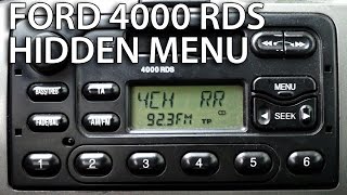 Ford 4000 RDS radio diagnostic mode and speakers test (hidden menu)