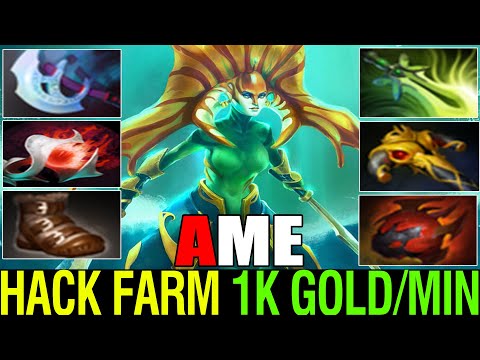 Ame [Naga Siren] Hard Carry Crazy Speed Farming 1K GPM Deleted Am 13 Kill - 0 Death | Pro Dota2 7.32