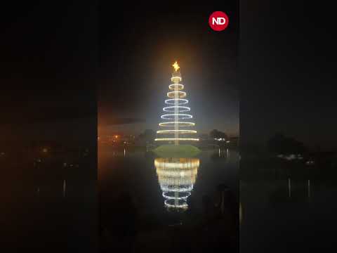 Encendido árbol de Navidad en el Parque del Viajero de Leones Cba.