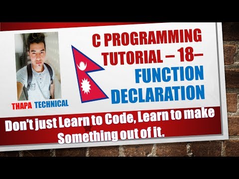 C Programming Tutorial 18 Function Declaration Prototype Nepali