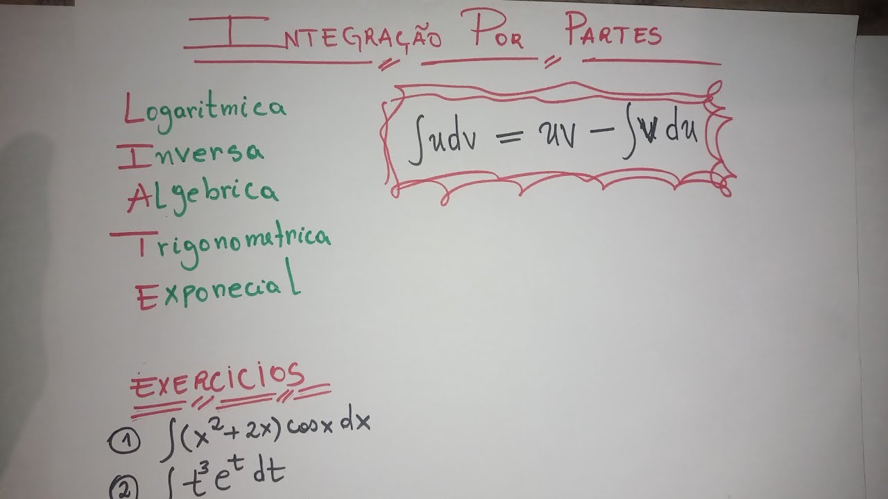 Integração por Partes (Integral por parte): Detalhado