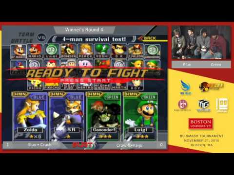BUST3 - Slox + Crush (Blue) vs Crow + Kaiju (Green) - SSBM Doubles WR4
