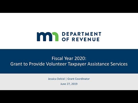 Fiscal Year 2020: Grant to Provide Volunteer Taxpayer Assistance Services Webinar