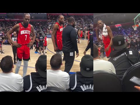 Kevin Durant gets into it with fan wearing his jersey and takes it off "fat motherf**ker"