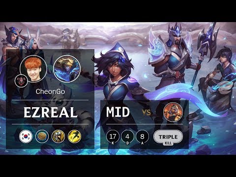 Ezreal Mid vs Qiyana - KR Grandmaster Patch 9.21