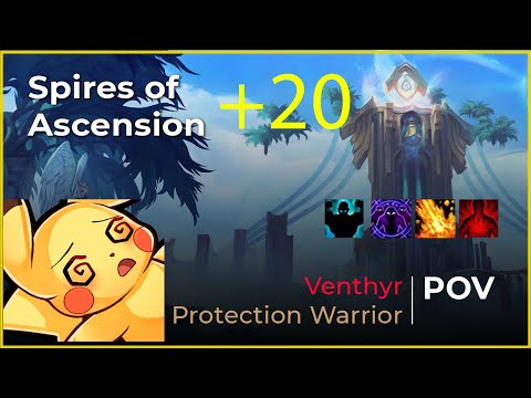 Plka, Venthyr Protection Warrior, Mythic +20 Spires of Ascension!