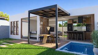 Casa com ambientes integrados | Fundo do terreno |