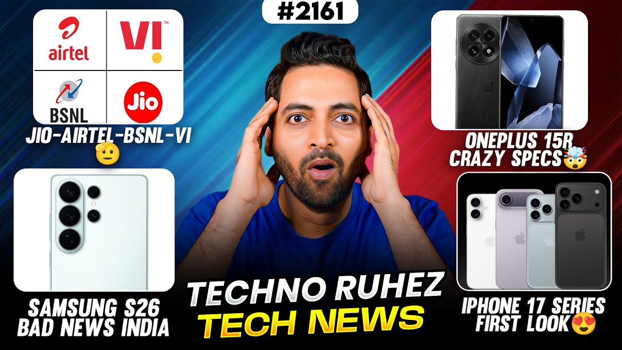 Jio-Airtel-Vi-BSNL🫡,realme Good News,Samsung S26 Bad News🥲,iFold🤯,OnePlus 15R Specs,iQOO 15😍