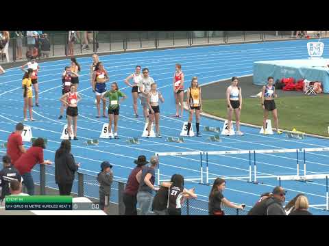 U14 Girls 80m Hurdles Heat 1: 2021 State Combined Events Championships // LAVicTV