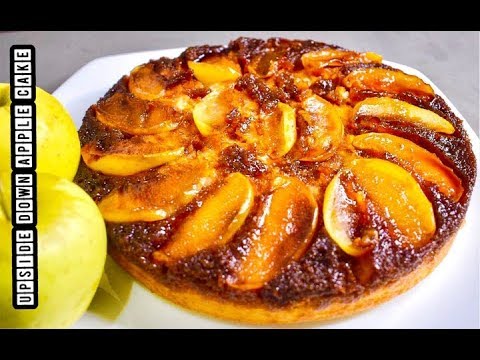 Upside Down Apple Cake|| Eggless Apple Cake Without Oven|| Apple Caramel Cake