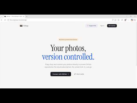 GitSnap — Photo Backup to GitHub, free. 공식 영상 미리보기
