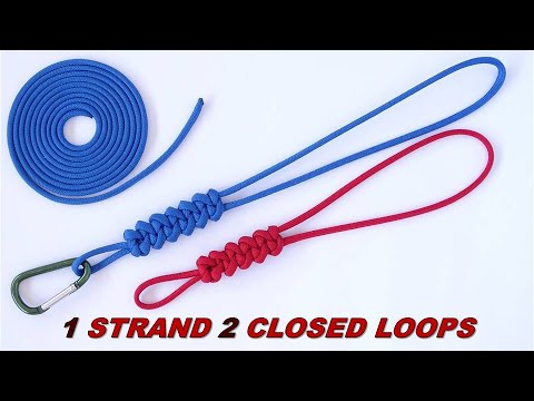 Single Strand 2 Closed Loops - Make a Shark Jaw Bone Paracord Lanyard / Key Fob - DIY CBYS