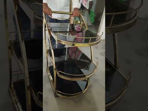 Stainless Steel Serving Trolley, Size/Dimension: Lxwxh 80X45x83 cm