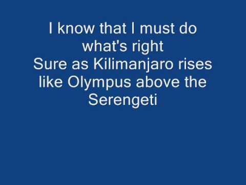 Toto-Africa lyrics