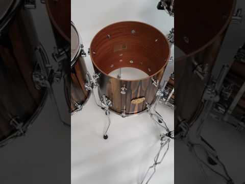 Spaun Drums 20th Anniversary 100% African Mahogany Kit walk around