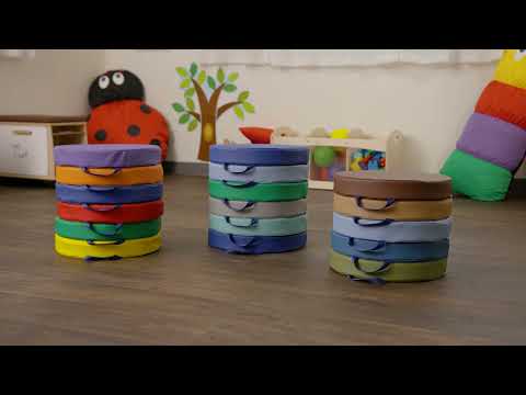 Slide 5 - Round Floor Cushions, Tranquility, Set of 6 (video)