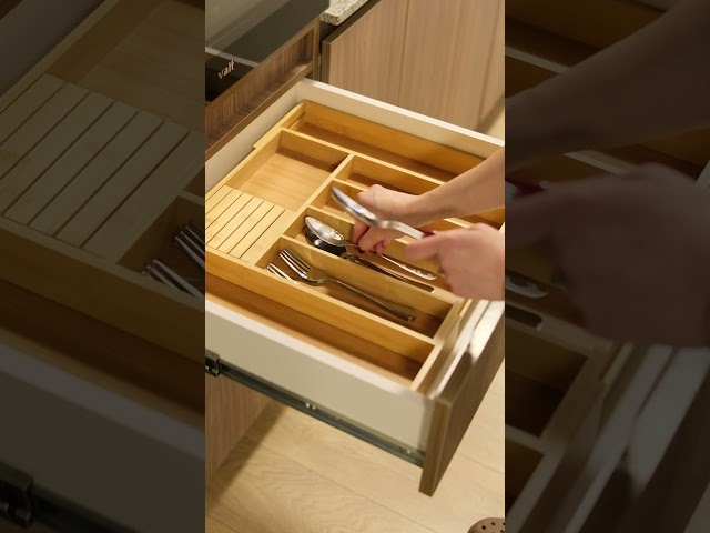 Vídeo relacionado con Sidorenko Loco Bird - Caja de cubiertos para cajones de bambú, 6 compartimentos, 27,5 x 44,7 x 5 cm, organizador de cubiertos de madera