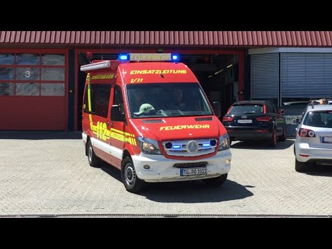 [Großbrand] ELW 1/11 und LF 1/44 Freiwillige Feuerwehr Rottenburg zu Grossbrand in Börstingen.