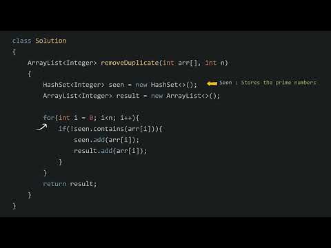 Remove Duplicates In Small Prime Array Coding Interview Question Series In Java Coding