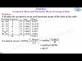 Statistics Geometric Mean And Harmonic Mean Of Grouped Data