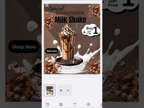 How to make a chocolate milkshake poster!#viralytshorts#easychocolateshakepost#easysocialposts#post.