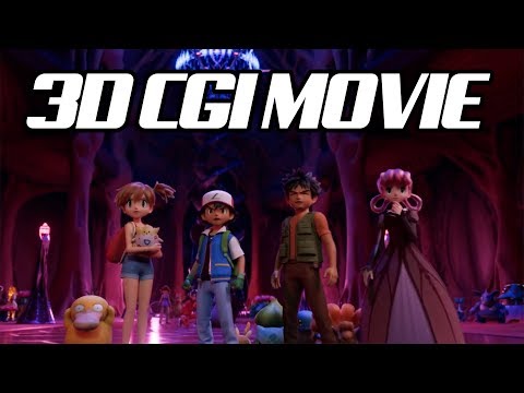 Ash Ketchum Brock Misty in 3D CGI in Pokemon Mewtwo Strikes Back Evolution! Movie