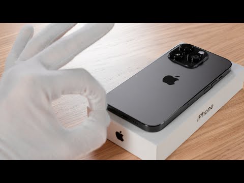 Apple iPhone 14 Pro Unboxing 128 GB Space Black + Setup + Comparison ASMR
