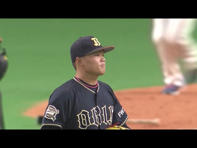 【7回裏】バファローズ・富山 プロ初登板で先頭打者からプロ初奪三振‼ 2019/9/26 F-B