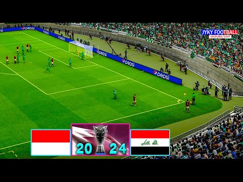 Indonesia vs Iraq Group (D) - Asian Cup 2024 Qatar - Full Match All Goals HD - PES Gameplay PC