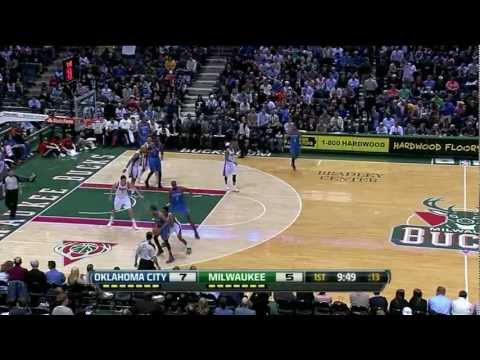 Russell Westbrook 26 points (nice buzzer beaters) vs Milwaukee Bucks full highlights  04.09.2012