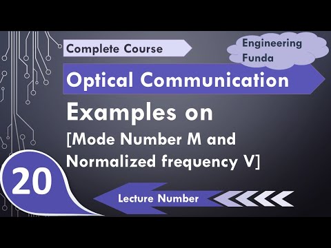 Examples on Number of Modes M and Normalized Frequency or V Number of Optical Fiber