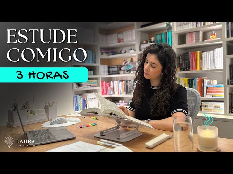 Estude comigo em TEMPO REAL (3 horas) #374 | Study with me | Laura Amorim