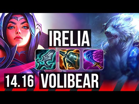 IRELIA vs VOLIBEAR (TOP) | 8 solo kills, 16/3/5, 42k DMG, Godlike | EUW Master | 14.16