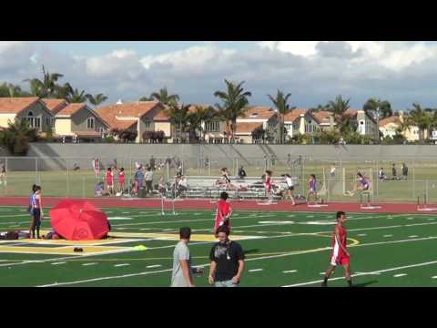 VarG 300m Hurdles at Edison HS 4-13-17 - Los Alamitos Girls
