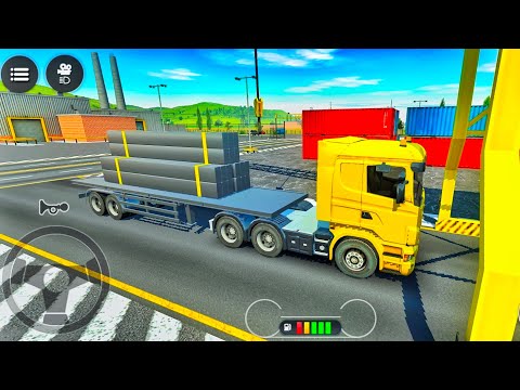 Transporting Heavy Excavator to Construction Site - Long Trailer Truck Driving - Android Gameplay 8